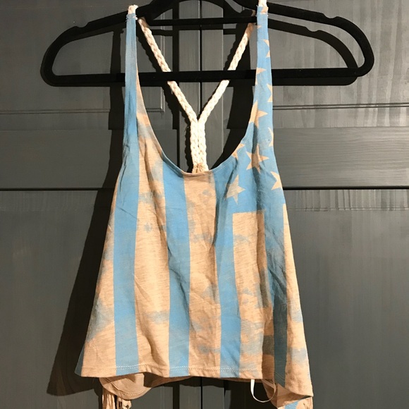 Festival Tank, American Flag Distressed Fringe - Picture 4 of 8